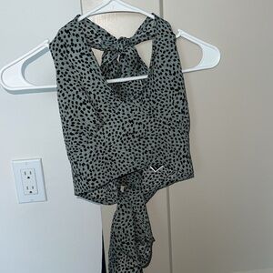 tank with open back and top bottom ties